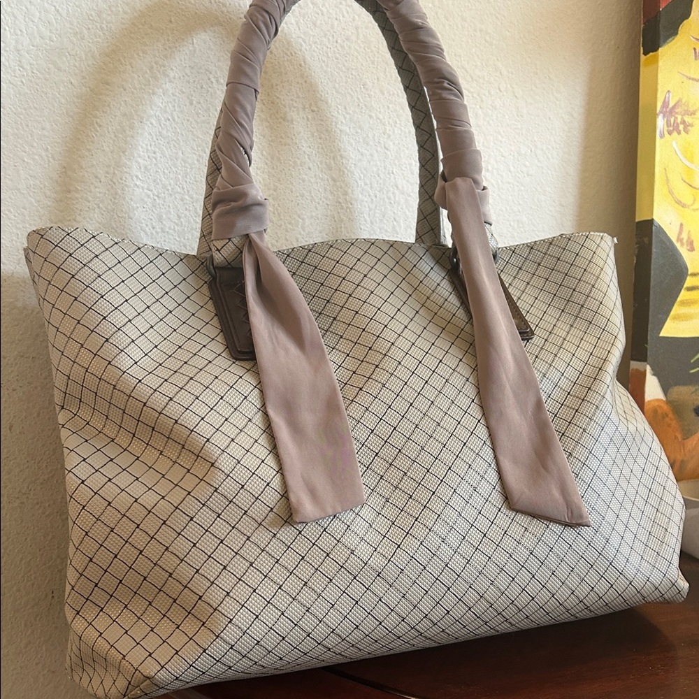 Bottega Venetta  Beige Marcopolo PVC Coated Canvas  Tote Bag